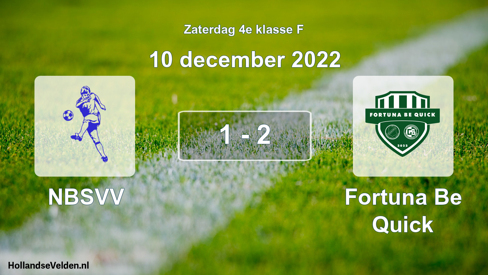 Gespeelde wedstrijd: NBSVV - Fortuna Be Quick 1 - 2 (10 december 2022)