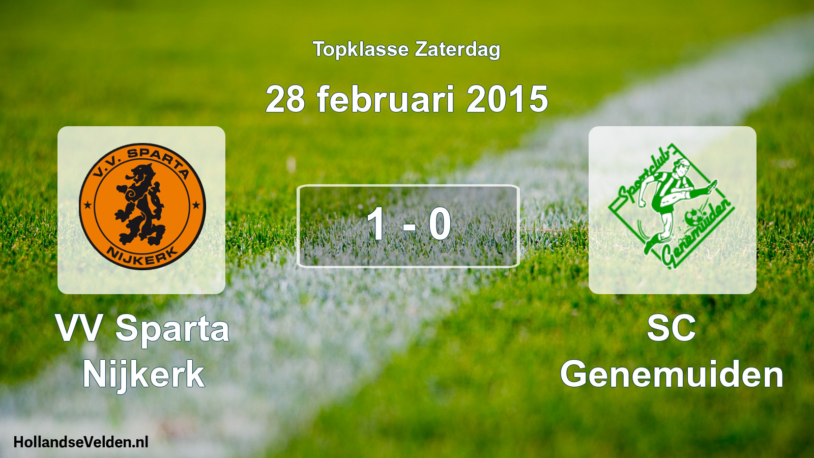 Gespeelde wedstrijd: VV Sparta Nijkerk - SC Genemuiden 1 - 0 (28 februari 2015)