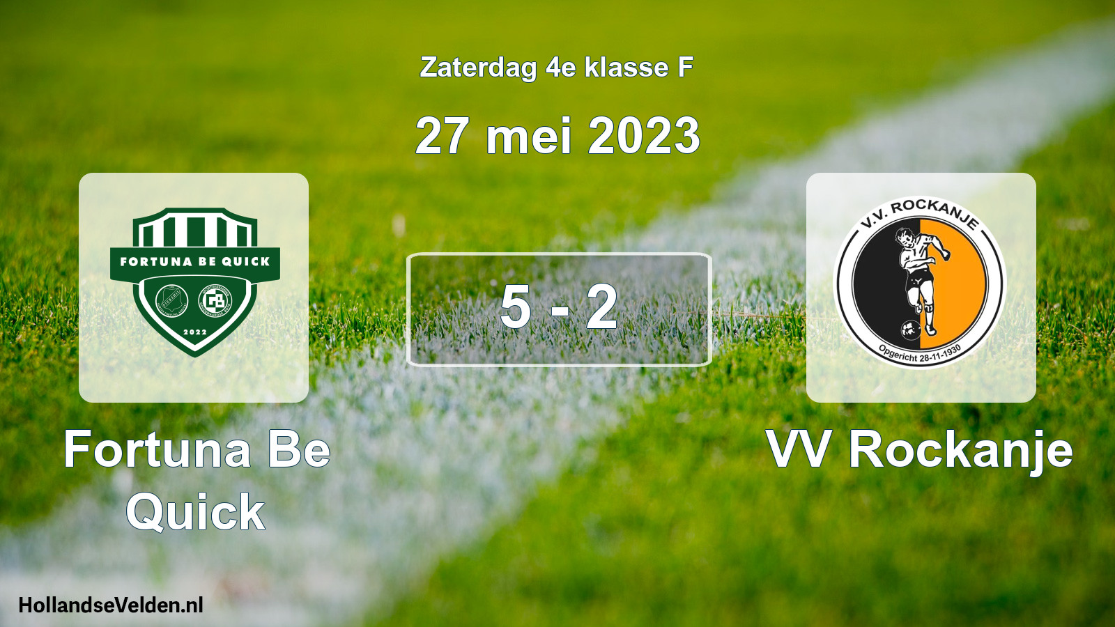 Gespeelde wedstrijd: Fortuna Be Quick - VV Rockanje 5 - 2 (27 mei 2023)