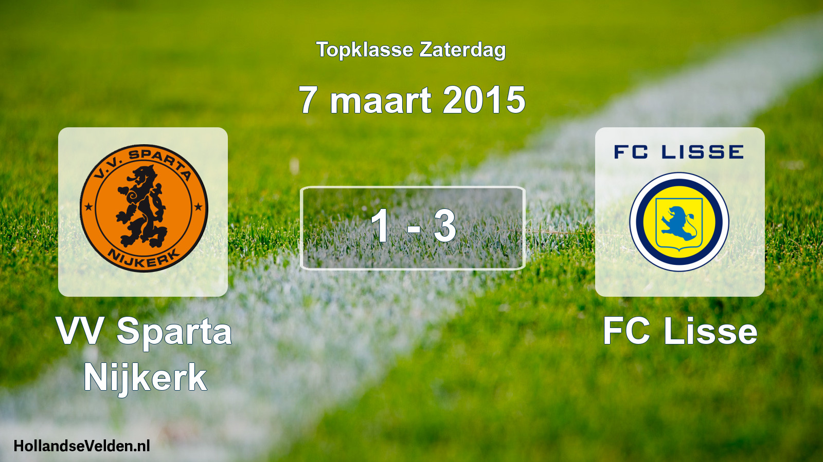 Gespeelde wedstrijd: VV Sparta Nijkerk - FC Lisse 1 - 3 (7 maart 2015)