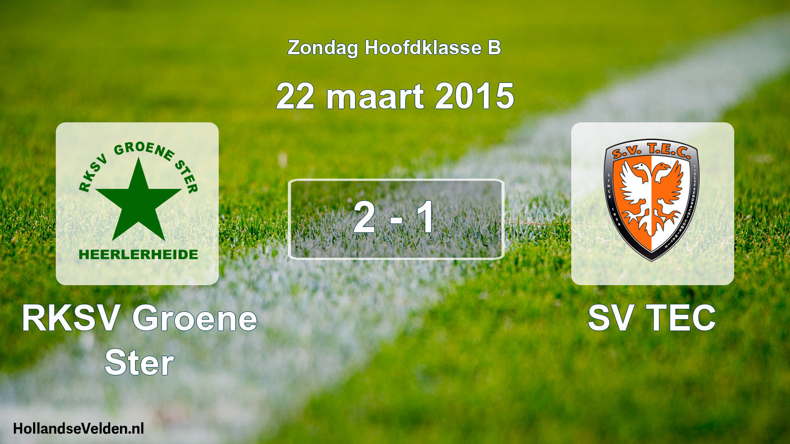Gespeelde wedstrijd: RKSV Groene Ster - SV TEC 2 - 1 (22 maart 2015)