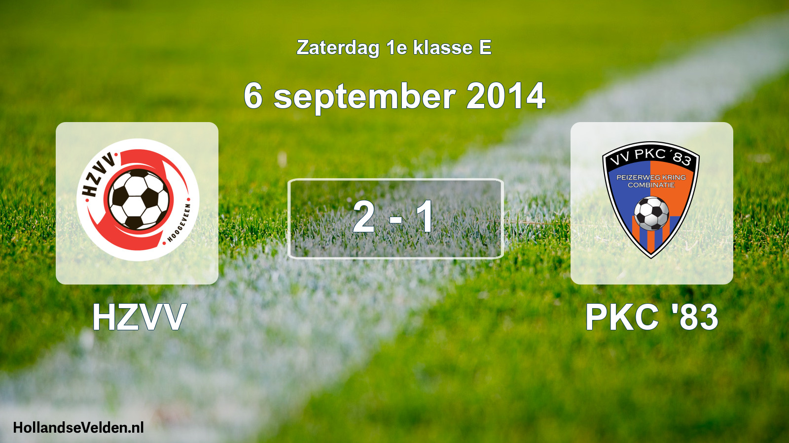 Gespeelde wedstrijd: HZVV - PKC '83 2 - 1 (6 september 2014)