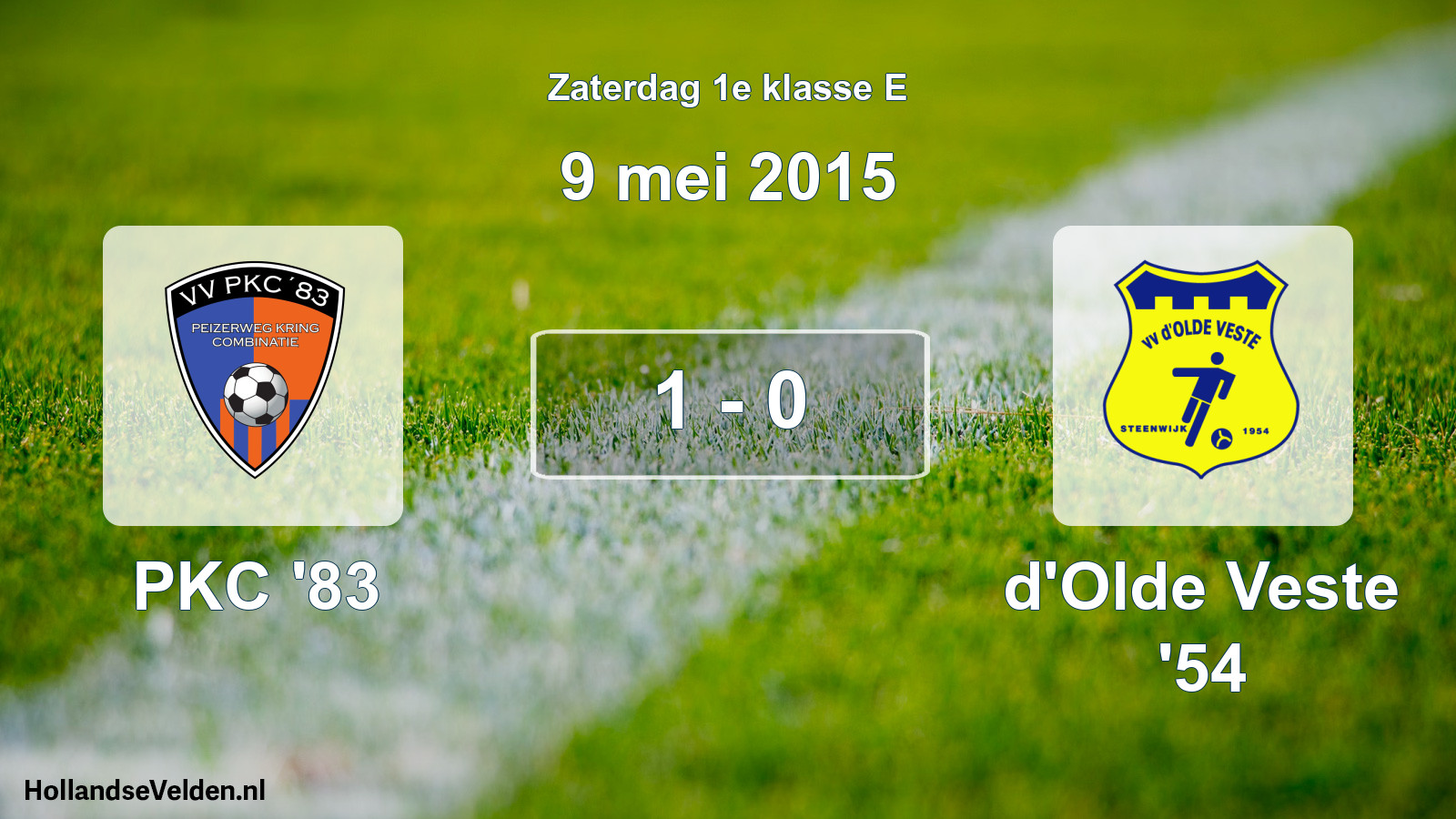Gespeelde wedstrijd: PKC '83 - d'Olde Veste '54 1 - 0 (9 mei 2015)
