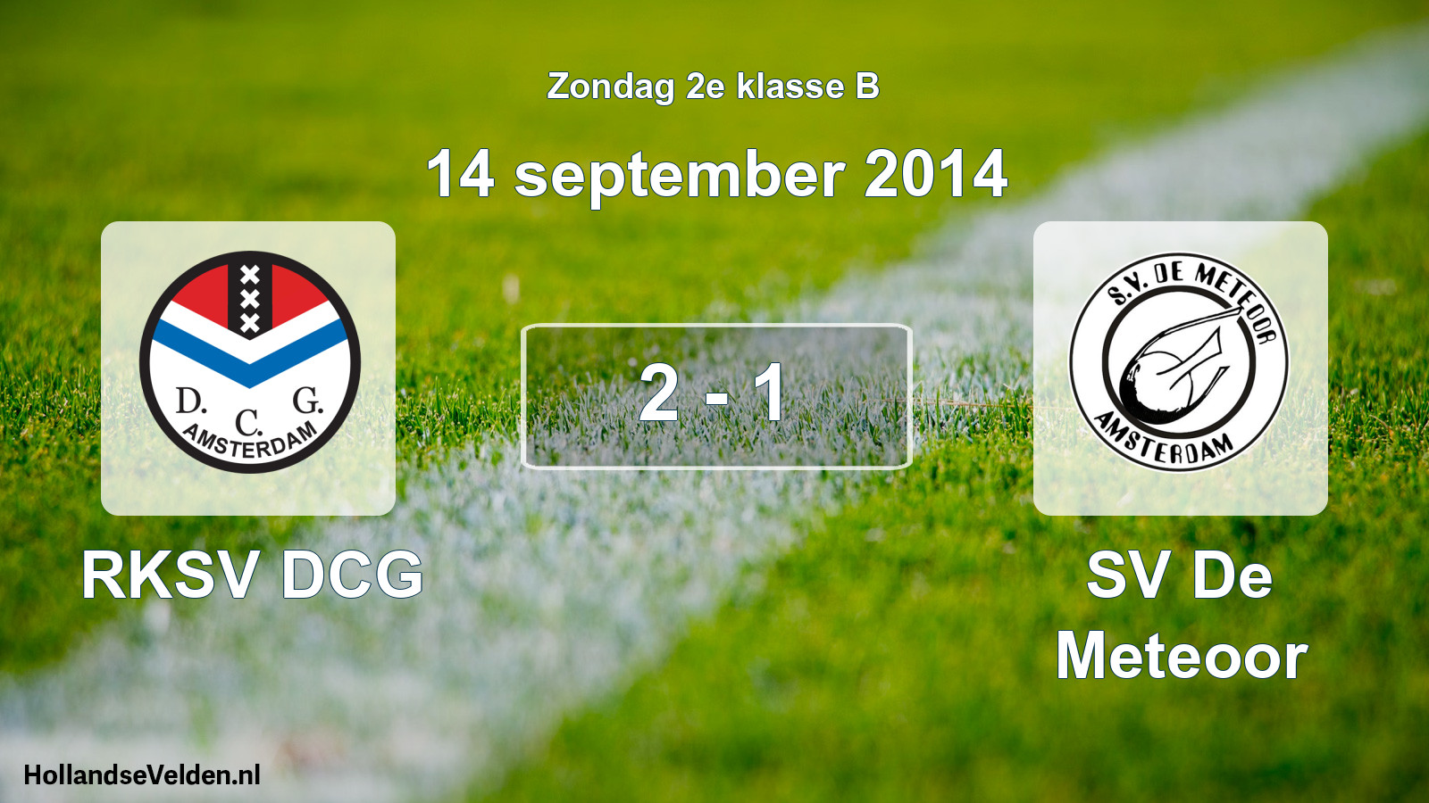 Gespeelde wedstrijd: RKSV DCG - SV De Meteoor 2 - 1 (14 september 2014)