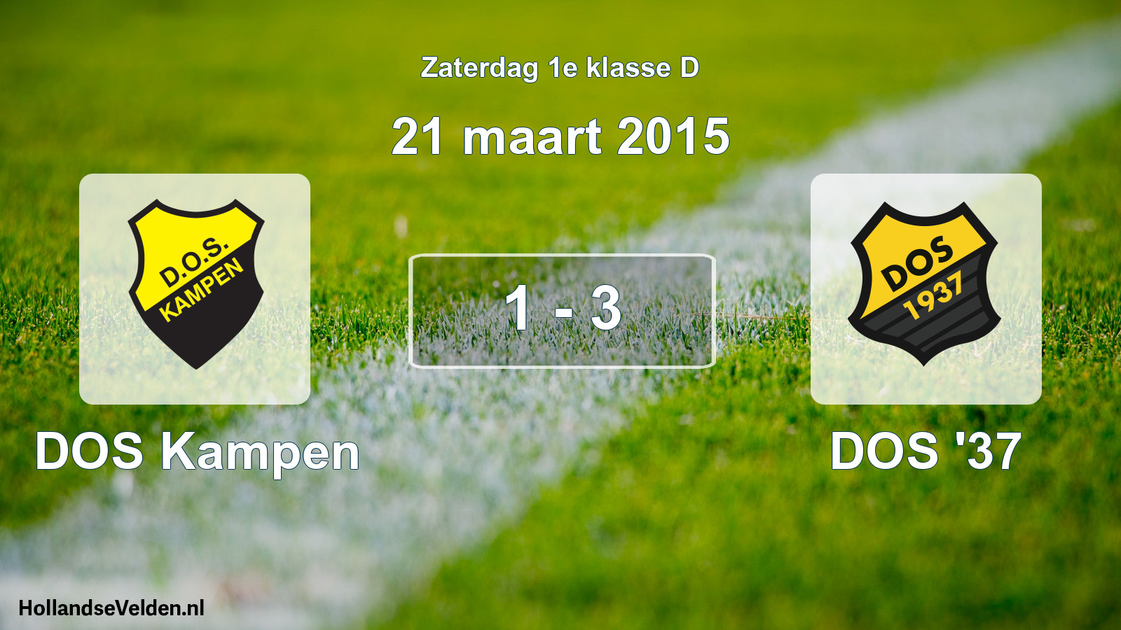 Gespeelde wedstrijd: DOS Kampen - DOS '37 1 - 3 (21 maart 2015)