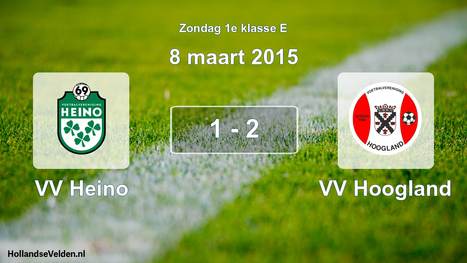 Gespeelde wedstrijd: VV Heino - VV Hoogland 1 - 2 (8 maart 2015)