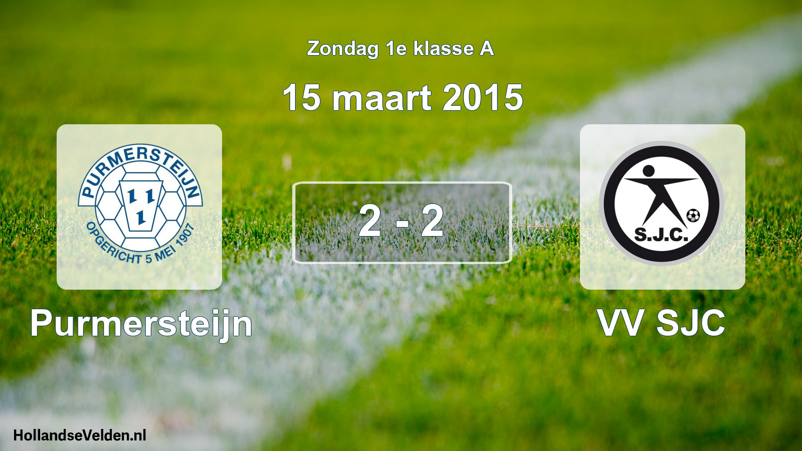 Gespeelde wedstrijd: Purmersteijn - VV SJC 2 - 2 (15 maart 2015)