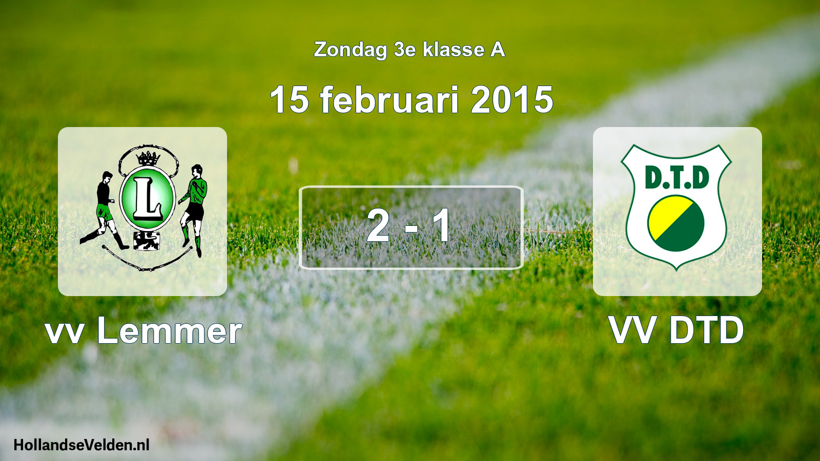 Gespeelde wedstrijd: vv Lemmer - VV DTD 2 - 1 (15 februari 2015)