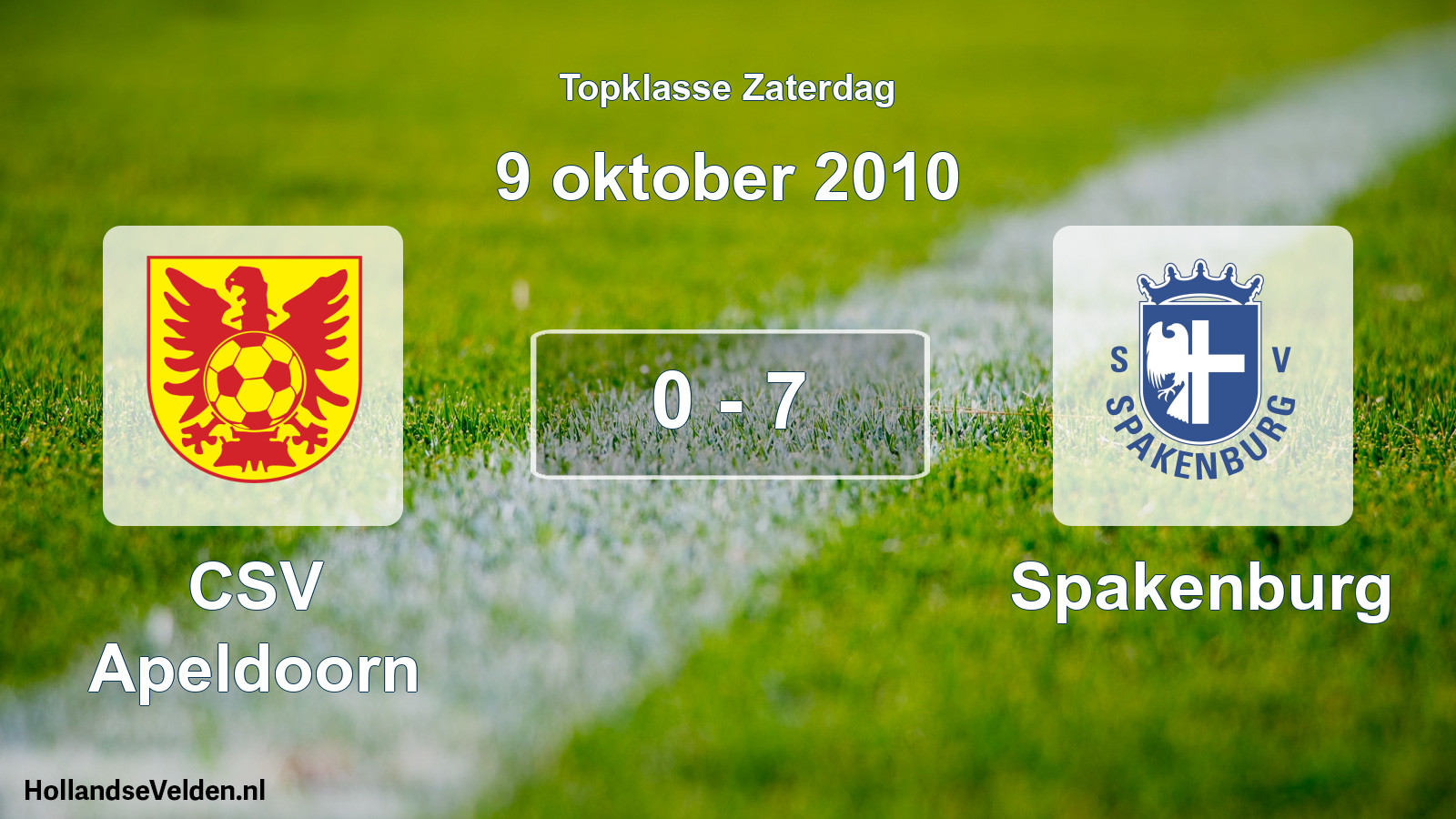 Gespeelde wedstrijd: CSV Apeldoorn - Spakenburg 0 - 7 (9 oktober 2010)