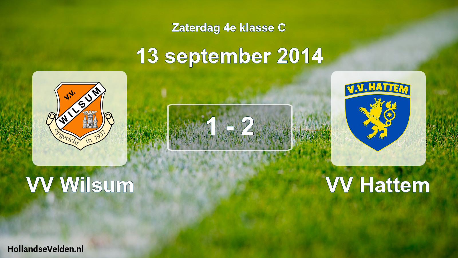 Gespeelde wedstrijd: VV Wilsum - VV Hattem 1 - 2 (13 september 2014)