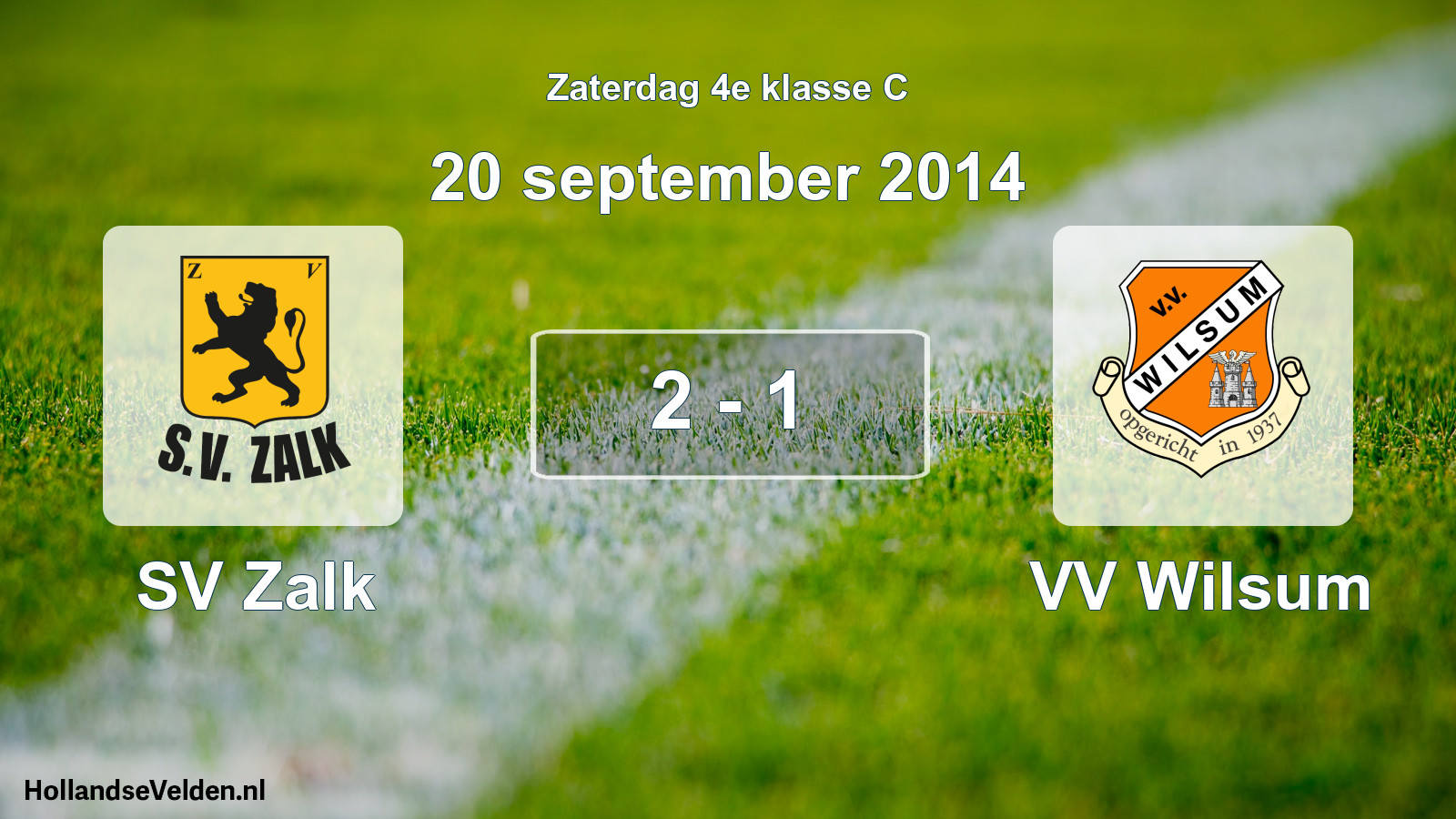 Gespeelde wedstrijd: SV Zalk - VV Wilsum 2 - 1 (20 september 2014)