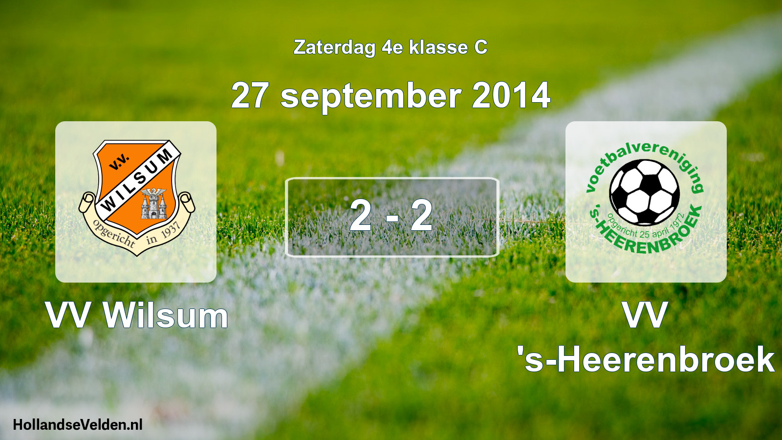 Gespeelde wedstrijd: VV Wilsum - VV 's-Heerenbroek 2 - 2 (27 september 2014)