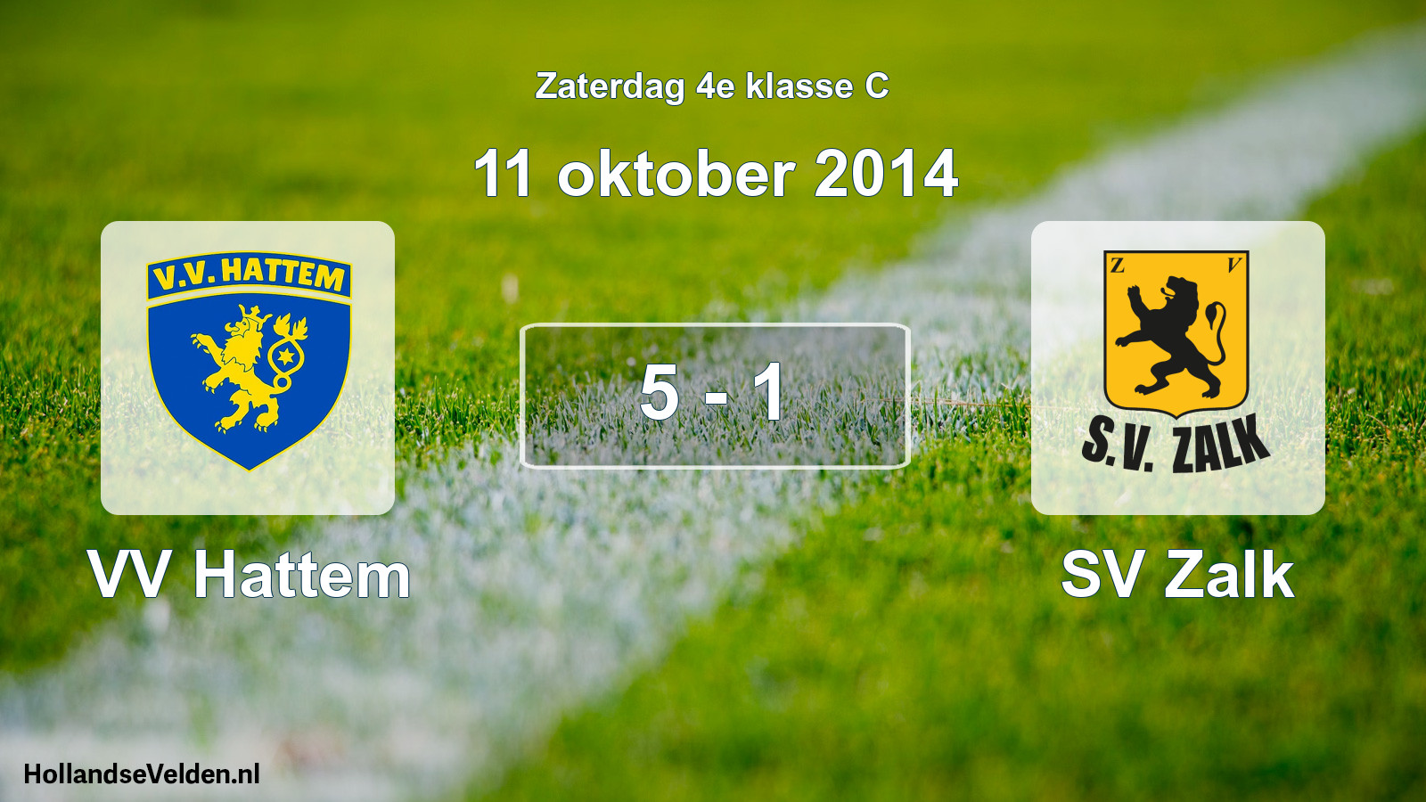 Gespeelde wedstrijd: VV Hattem - SV Zalk 5 - 1 (11 oktober 2014)