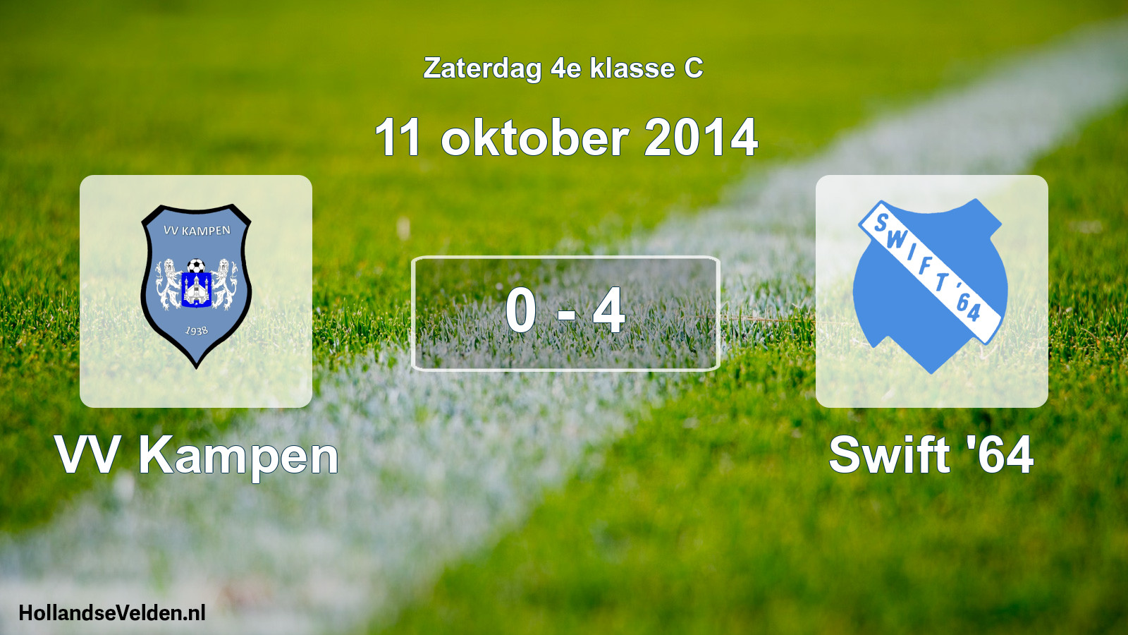 Gespeelde wedstrijd: VV Kampen - Swift '64 0 - 4 (11 oktober 2014)