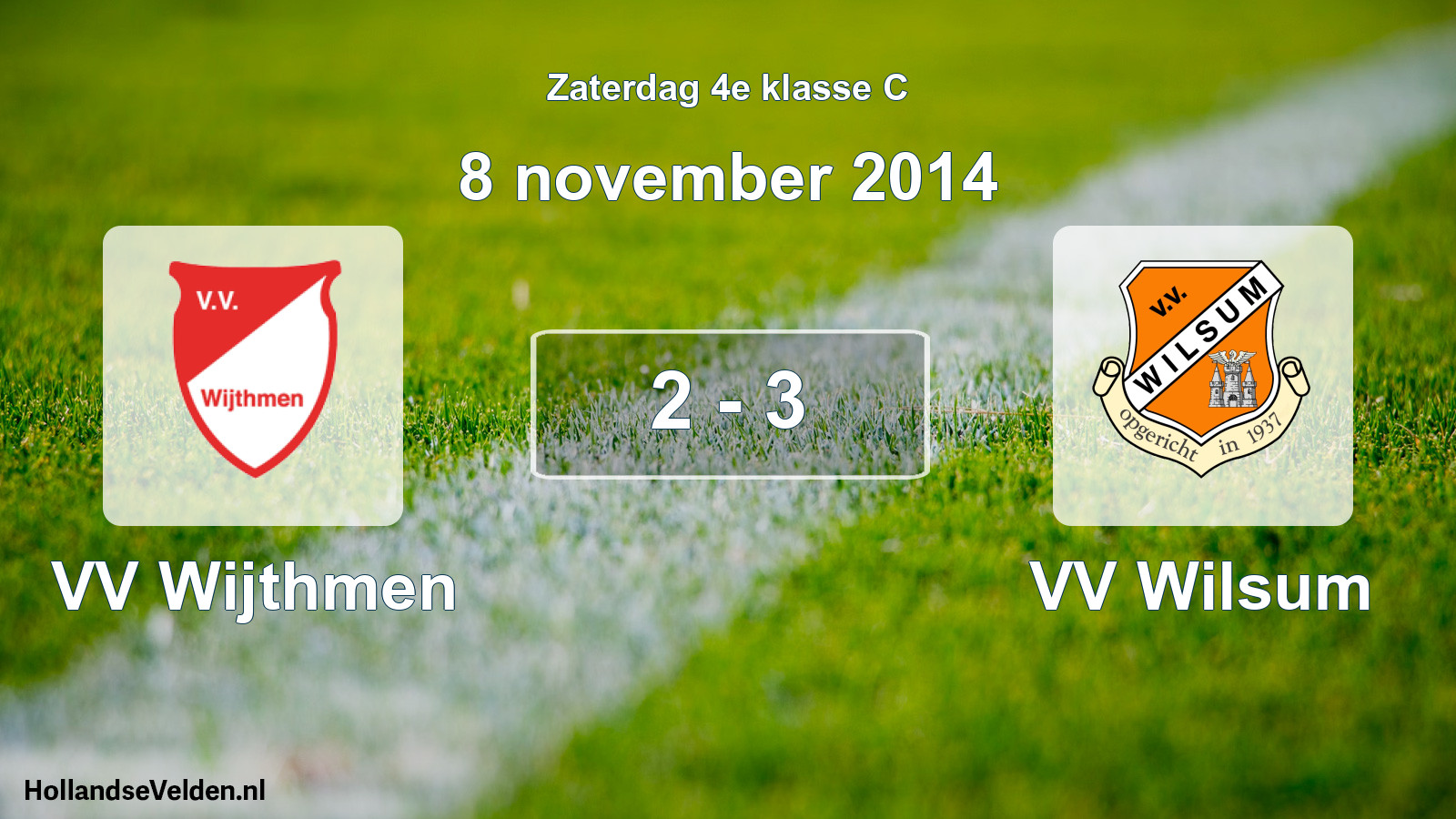Gespeelde wedstrijd: VV Wijthmen - VV Wilsum 2 - 3 (8 november 2014)