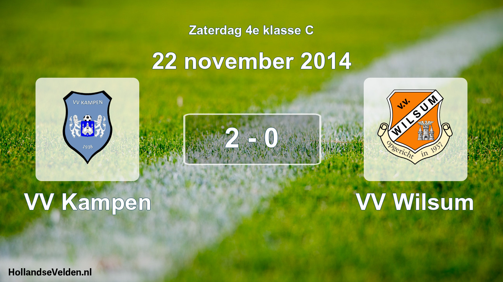 Gespeelde wedstrijd: VV Kampen - VV Wilsum 2 - 0 (22 november 2014)