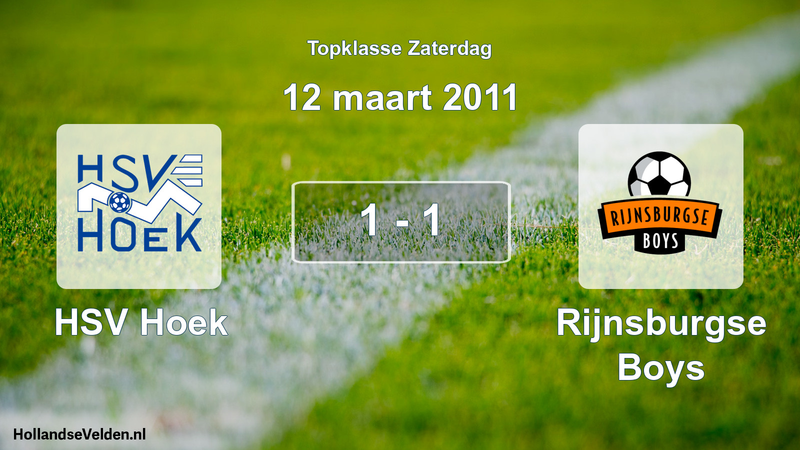 Gespeelde wedstrijd: HSV Hoek - Rijnsburgse Boys 1 - 1 (12 maart 2011)
