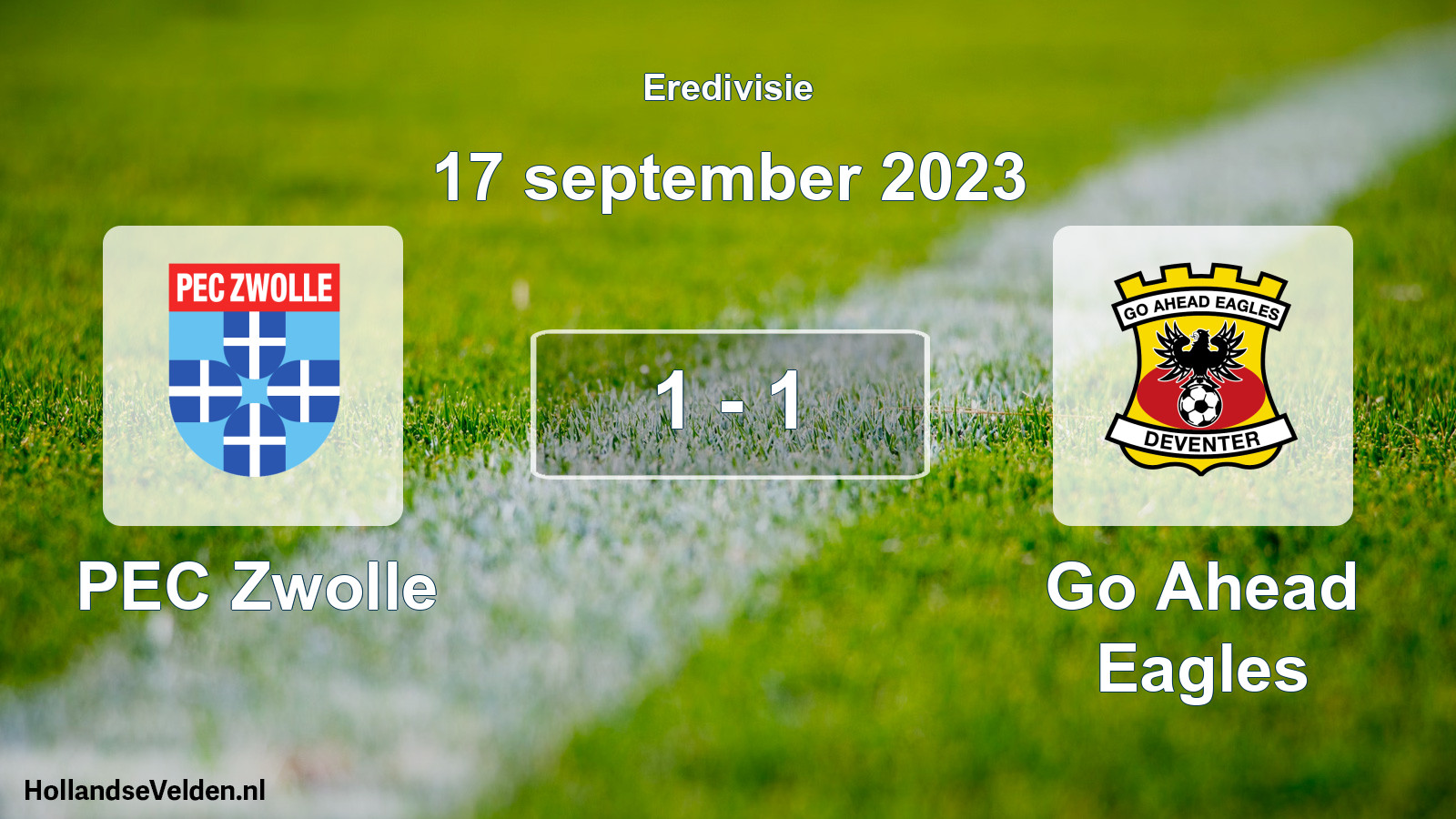 Gespeelde wedstrijd: PEC Zwolle - Go Ahead Eagles 1 - 1 (17 september 2023)