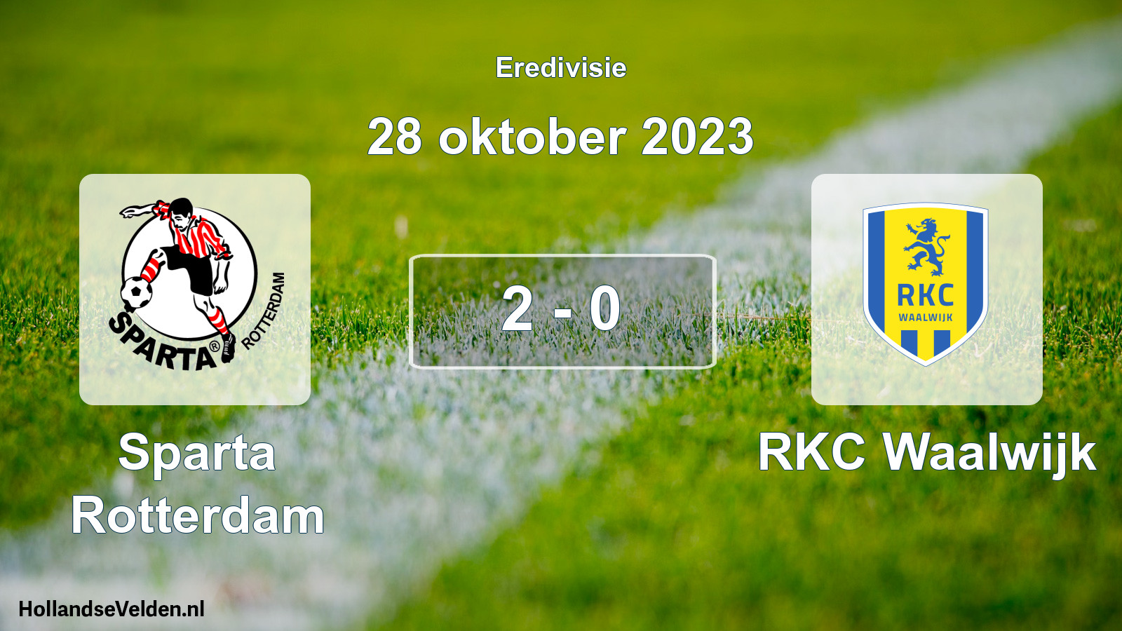 Gespeelde wedstrijd: Sparta Rotterdam - RKC Waalwijk 2 - 0 (28 oktober 2023)