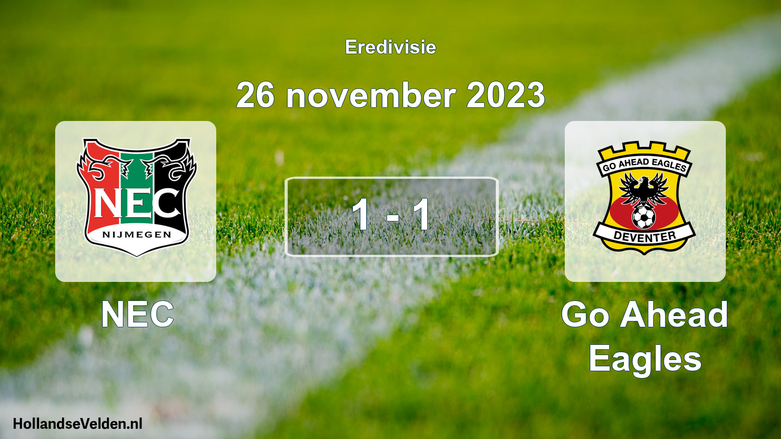 Gespeelde wedstrijd: NEC - Go Ahead Eagles 1 - 1 (26 november 2023)
