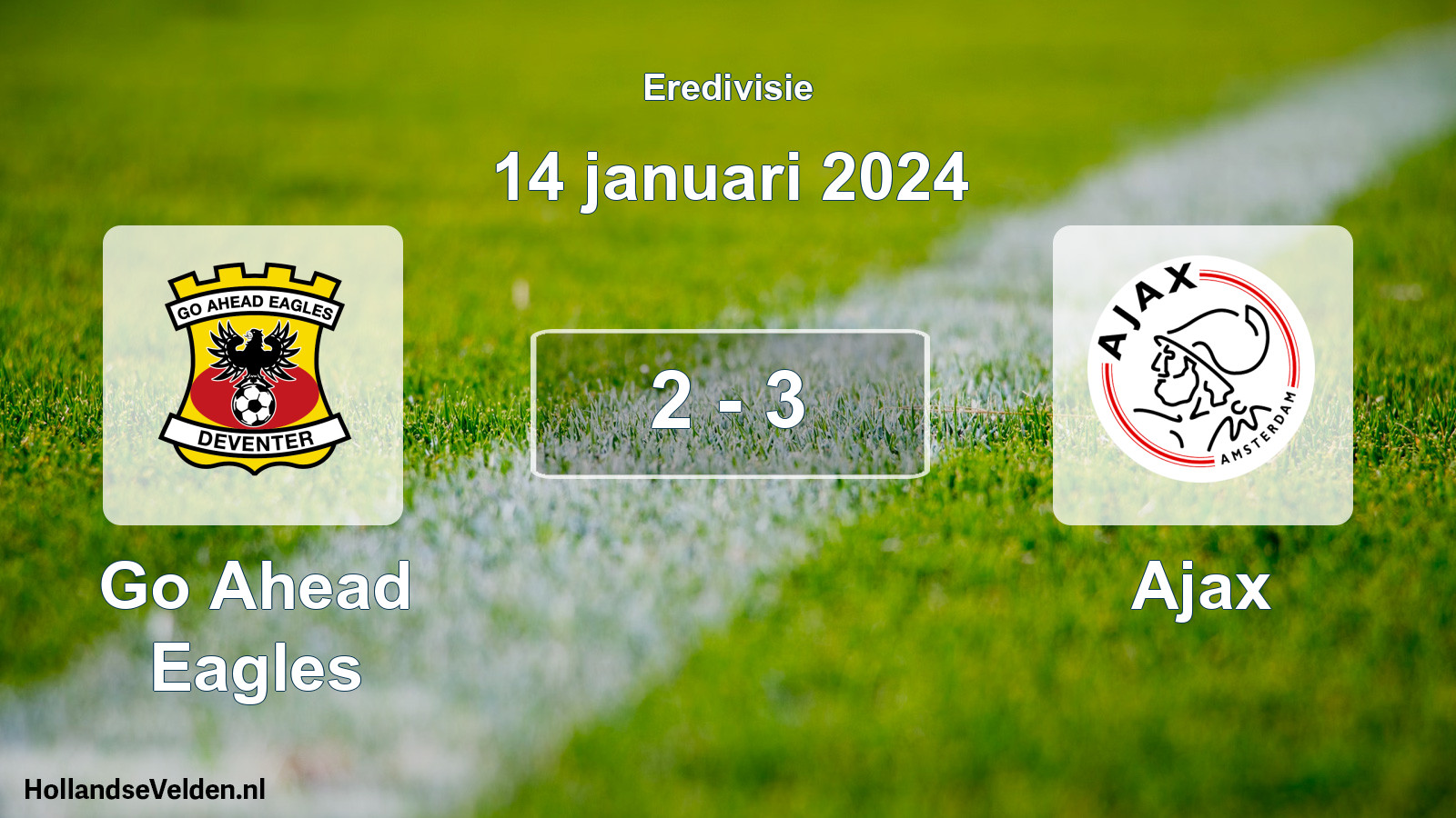 Gespeelde wedstrijd: Go Ahead Eagles - Ajax 2 - 3 (14 januari 2024)