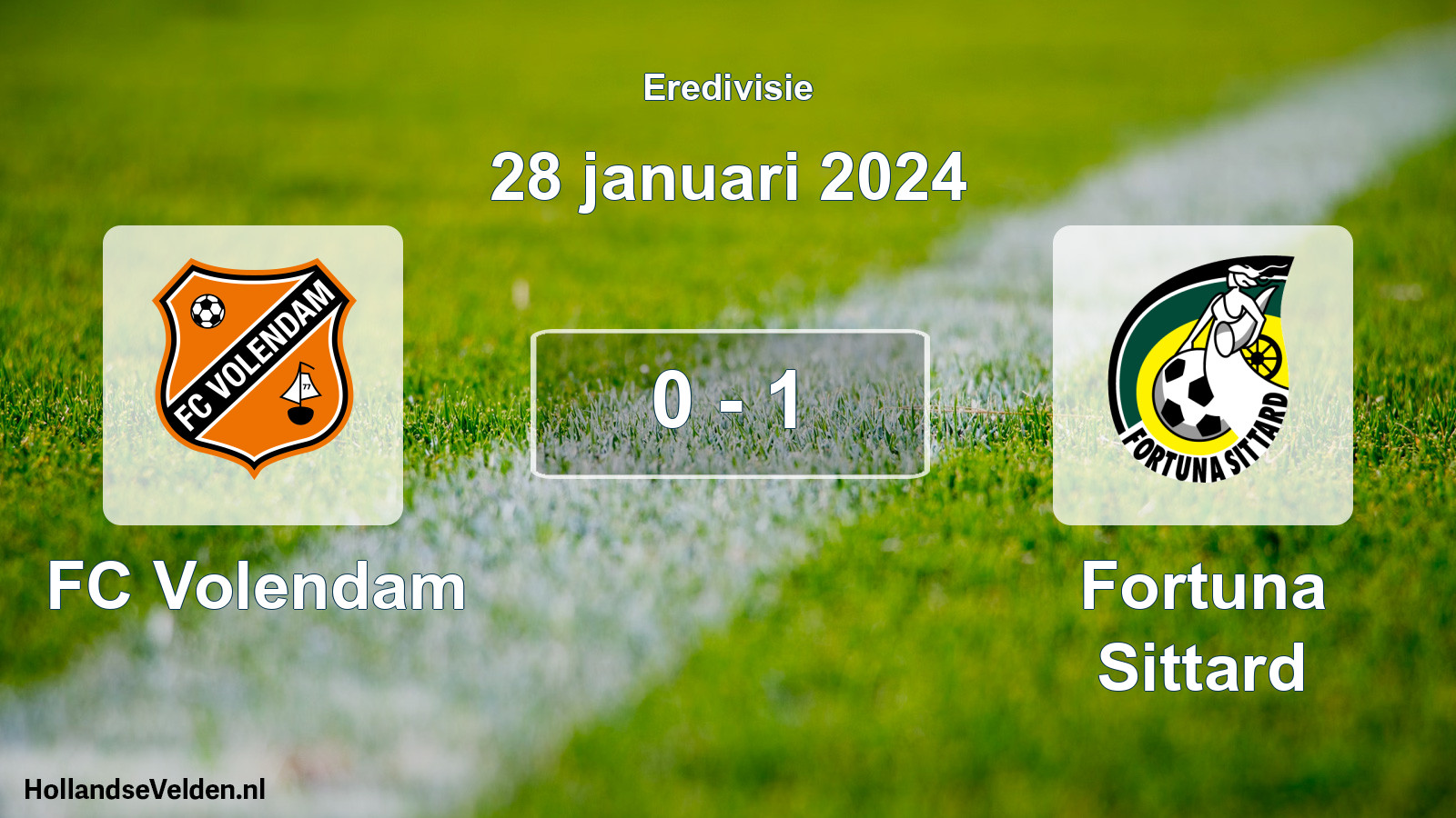Gespeelde wedstrijd: FC Volendam - Fortuna Sittard 0 - 1 (28 januari 2024)