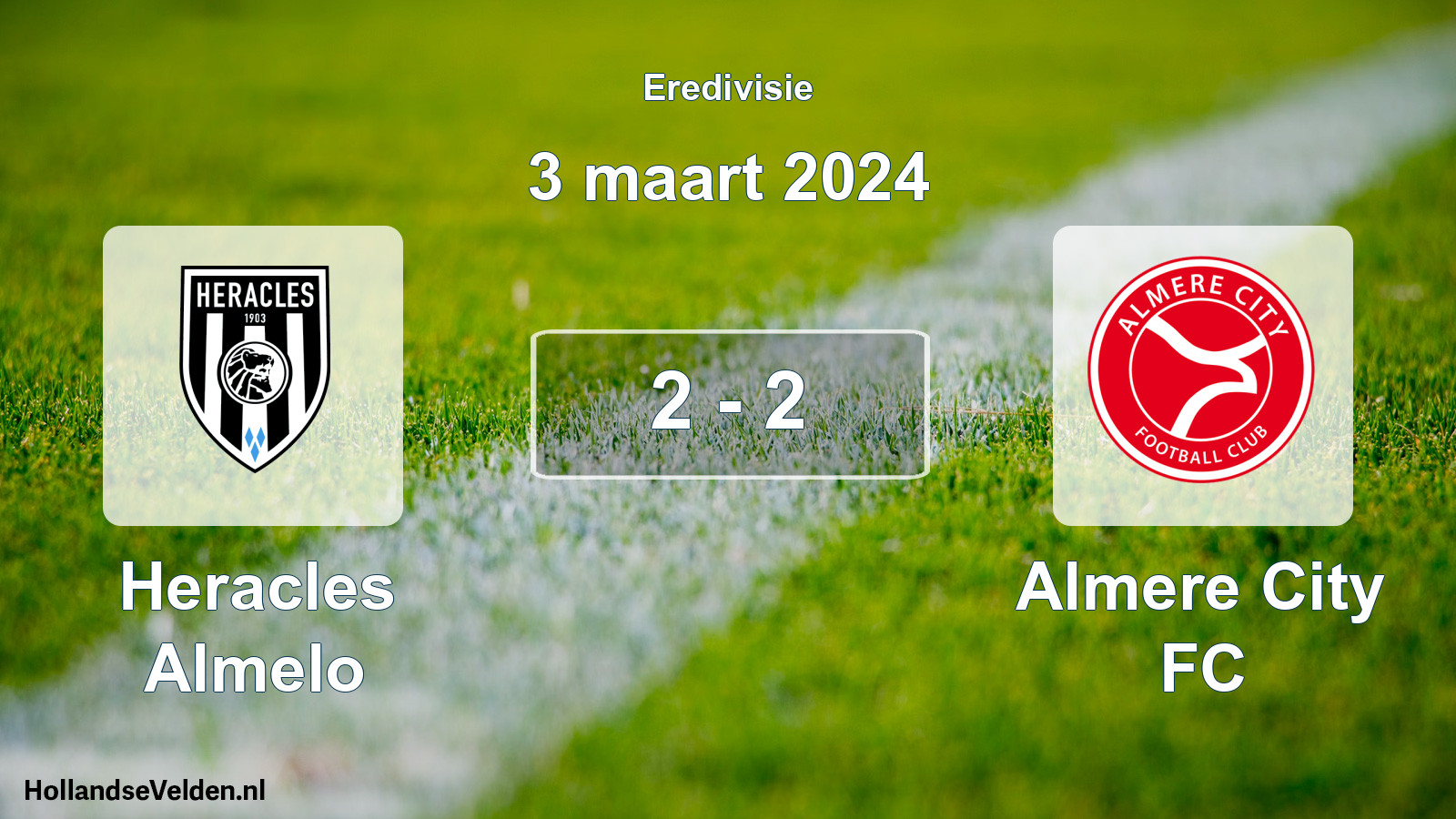 Gespeelde wedstrijd: Heracles Almelo - Almere City FC 2 - 2 (3 maart 2024)