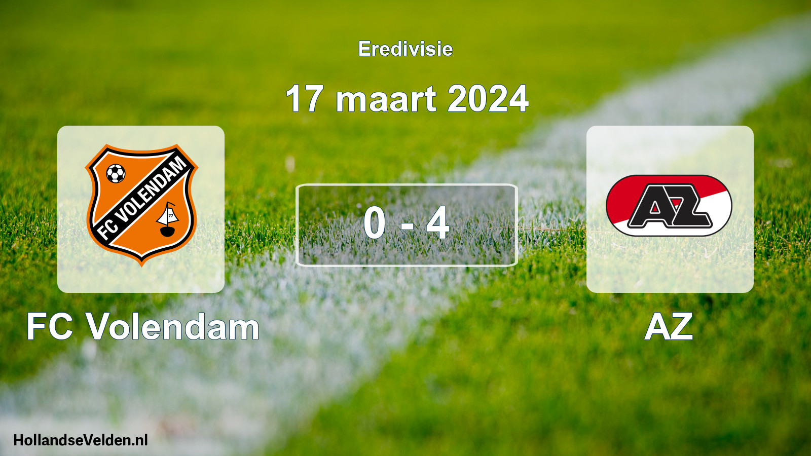 Gespeelde wedstrijd: FC Volendam - AZ 0 - 4 (17 maart 2024)