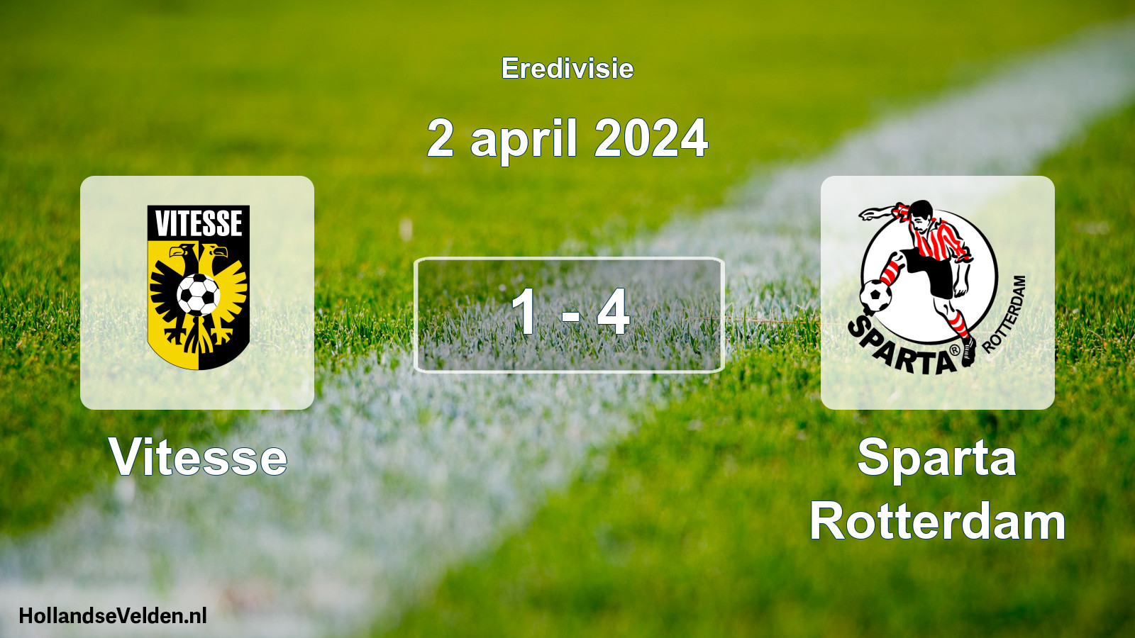 Gespeelde wedstrijd: Vitesse - Sparta Rotterdam 1 - 4 (2 april 2024)