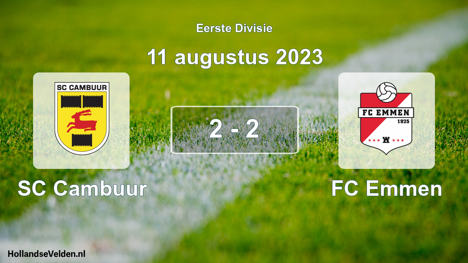 Gespeelde wedstrijd: Cambuur Leeuwarden - FC Emmen 2 - 2 (11 augustus 2023)