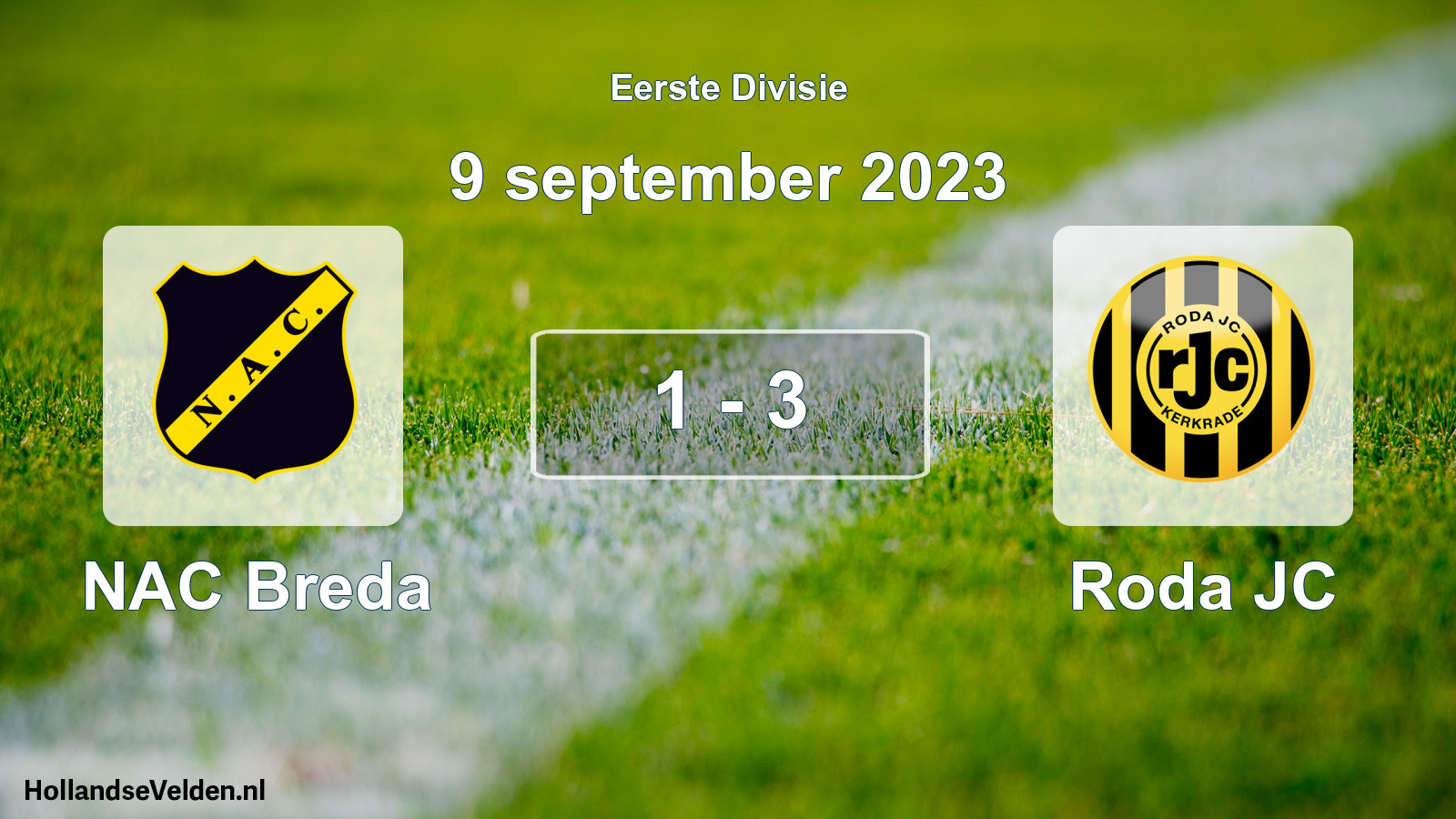 Gespeelde wedstrijd: NAC Breda - Roda JC 1 - 3 (9 september 2023)