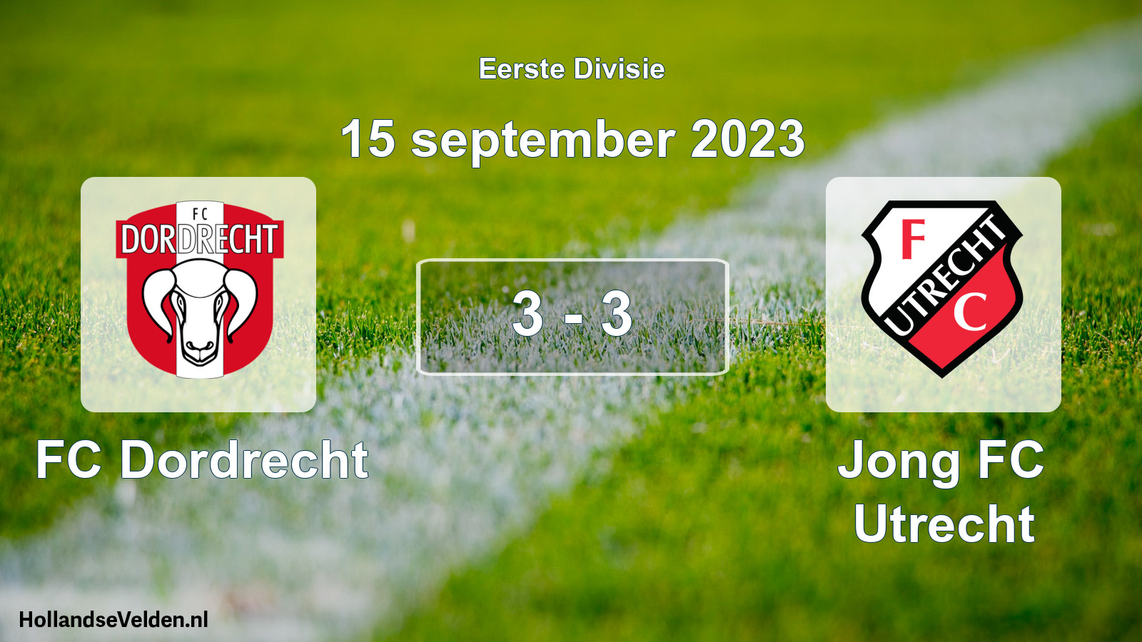 Gespeelde wedstrijd: FC Dordrecht - Jong FC Utrecht 3 - 3 (15 september 2023)