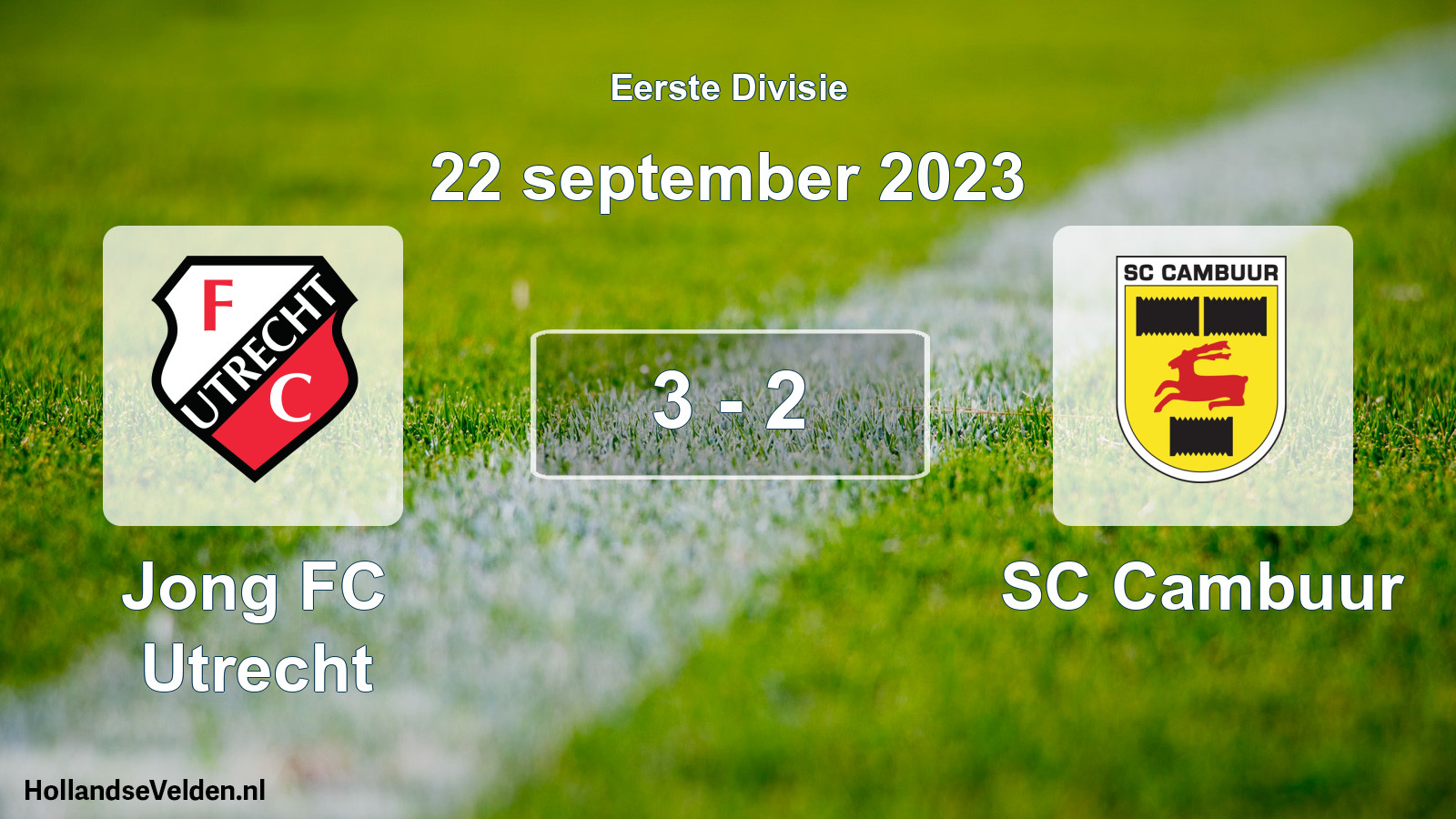 Gespeelde wedstrijd: Jong FC Utrecht - Cambuur Leeuwarden 3 - 2 (22 september 2023)