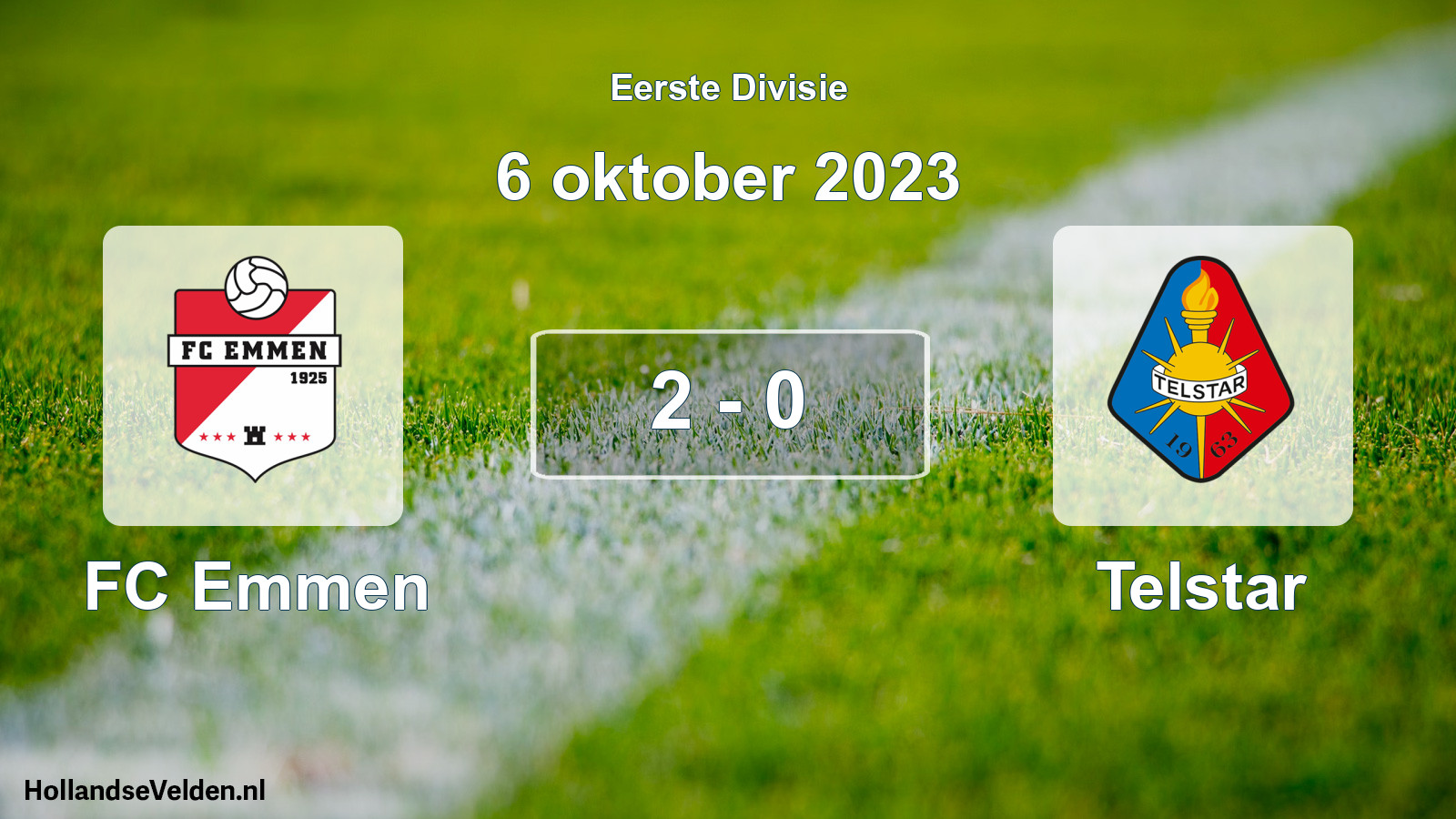 Gespeelde wedstrijd: FC Emmen - Telstar 2 - 0 (6 oktober 2023)