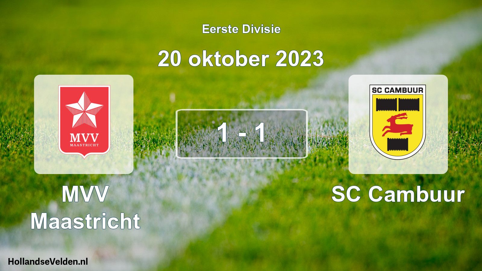 Gespeelde wedstrijd: MVV Maastricht - Cambuur Leeuwarden 1 - 1 (20 oktober 2023)