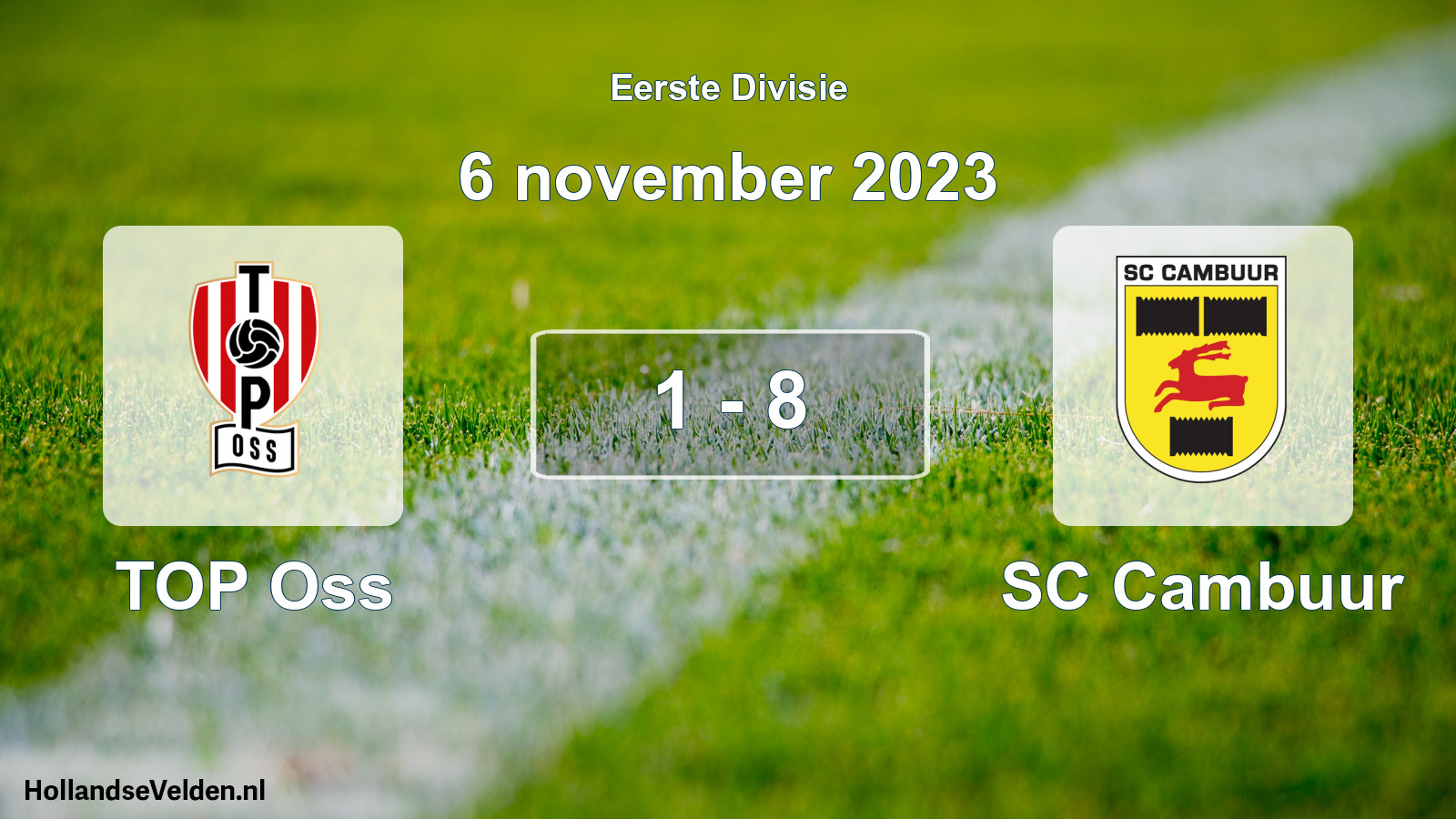 Gespeelde wedstrijd: TOP Oss - Cambuur Leeuwarden 1 - 8 (6 november 2023)