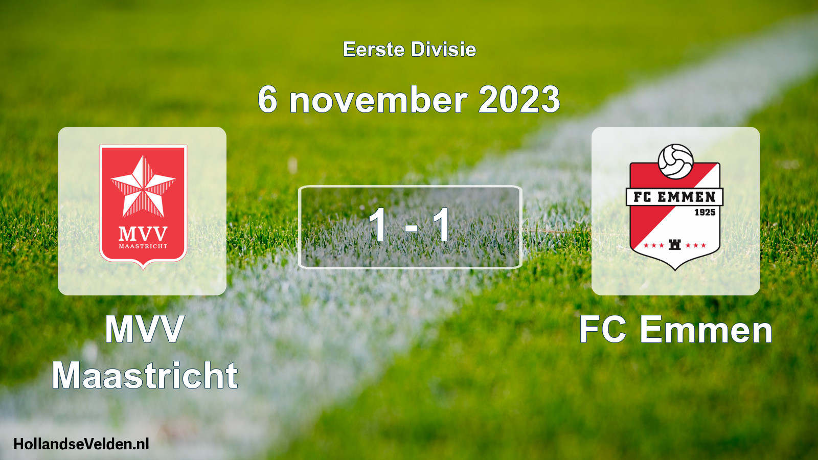 Gespeelde wedstrijd: MVV Maastricht - FC Emmen 1 - 1 (6 november 2023)