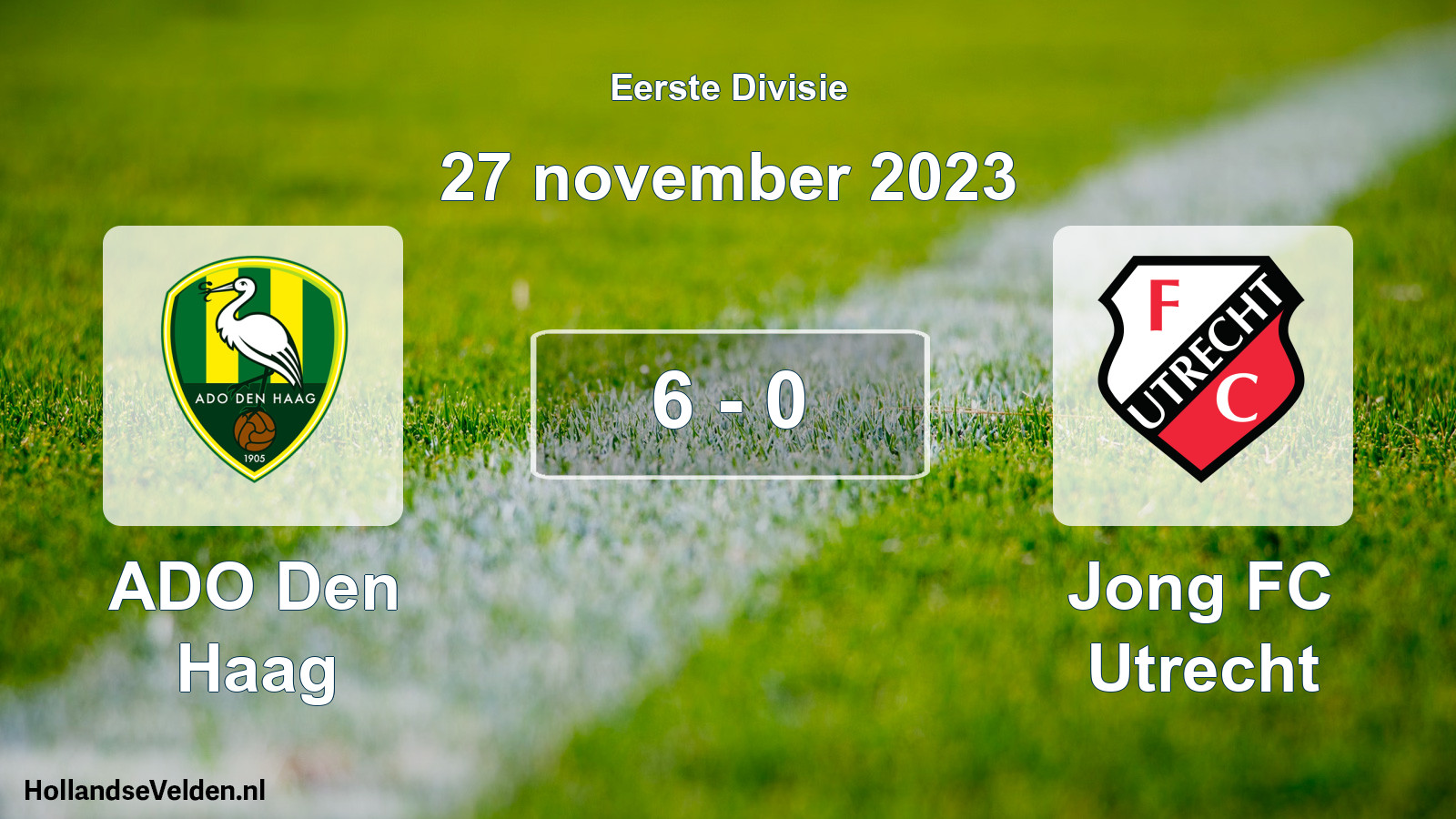 Gespeelde wedstrijd: ADO Den Haag - Jong FC Utrecht 6 - 0 (27 november 2023)