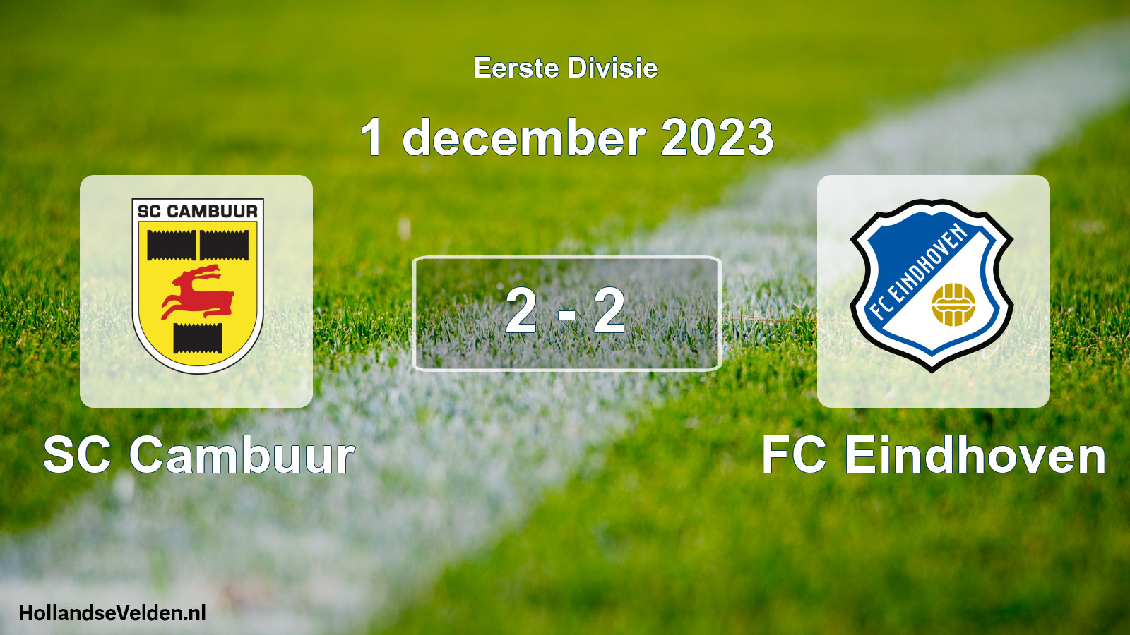 Gespeelde wedstrijd: Cambuur Leeuwarden - FC Eindhoven 2 - 2 (1 december 2023)