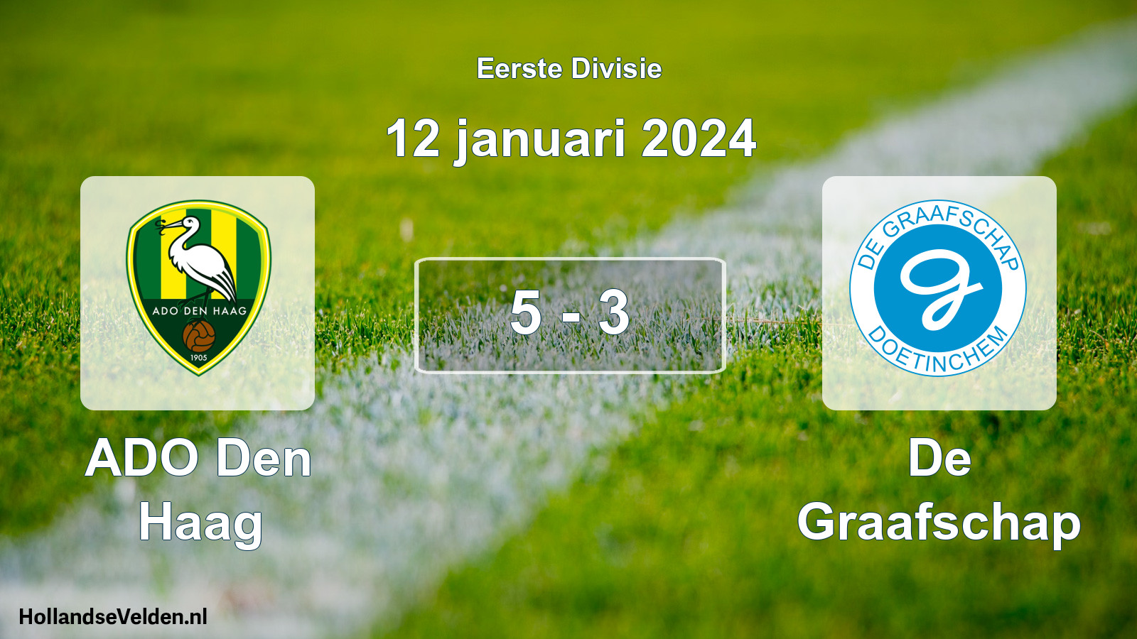 Gespeelde wedstrijd: ADO Den Haag - De Graafschap 5 - 3 (12 januari 2024)