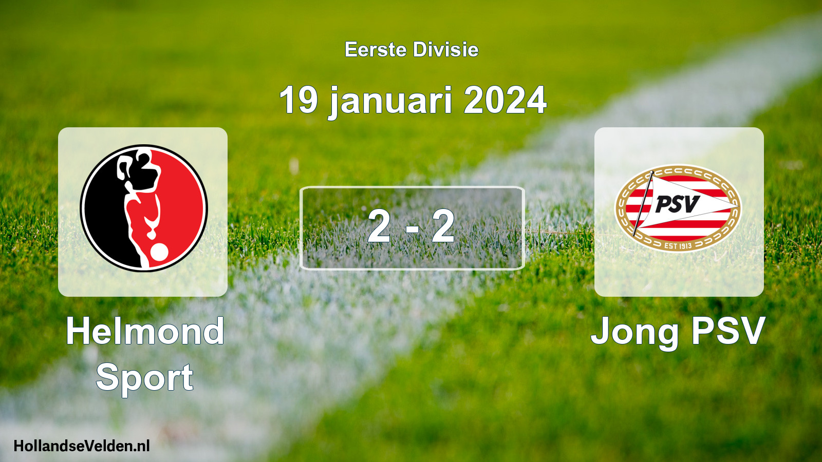 Gespeelde wedstrijd: Helmond Sport - Jong PSV 2 - 2 (19 januari 2024)