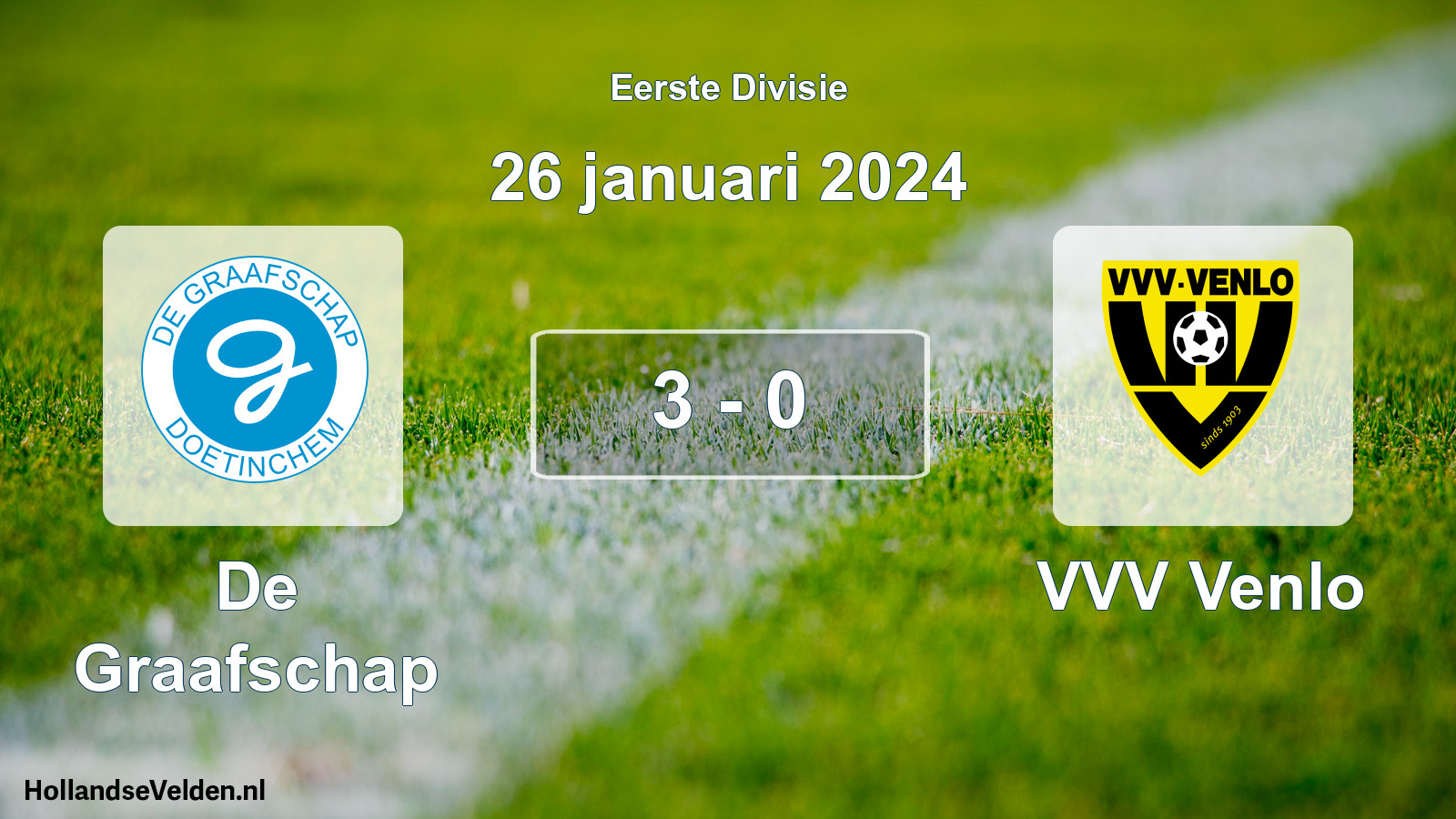 Gespeelde wedstrijd: De Graafschap - VVV Venlo 3 - 0 (26 januari 2024)