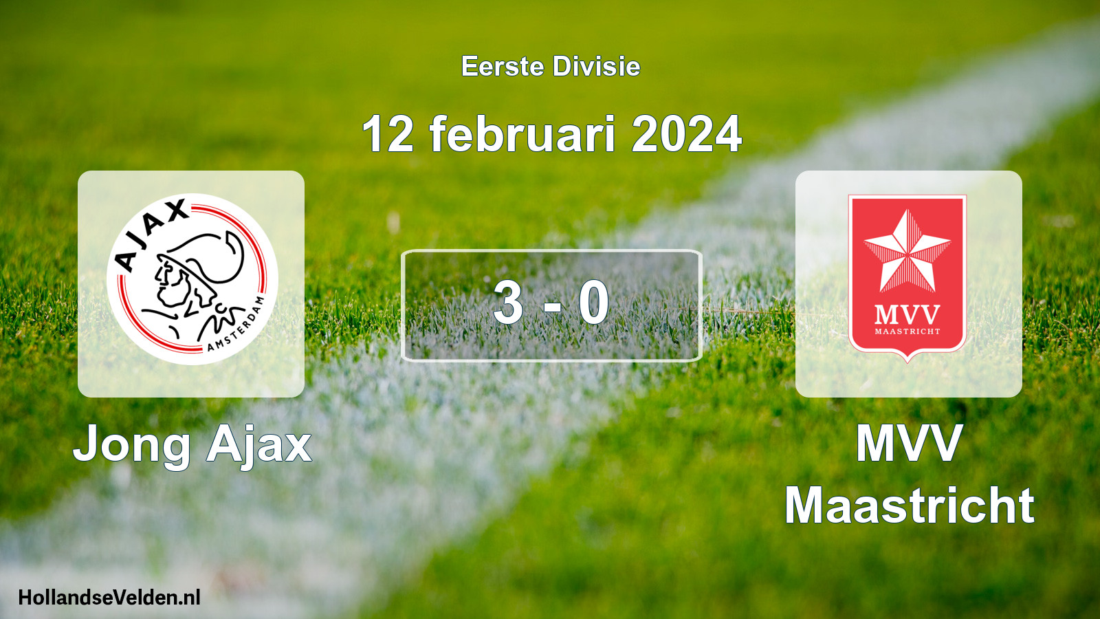 Gespeelde wedstrijd: Jong Ajax - MVV Maastricht 3 - 0 (12 februari 2024)