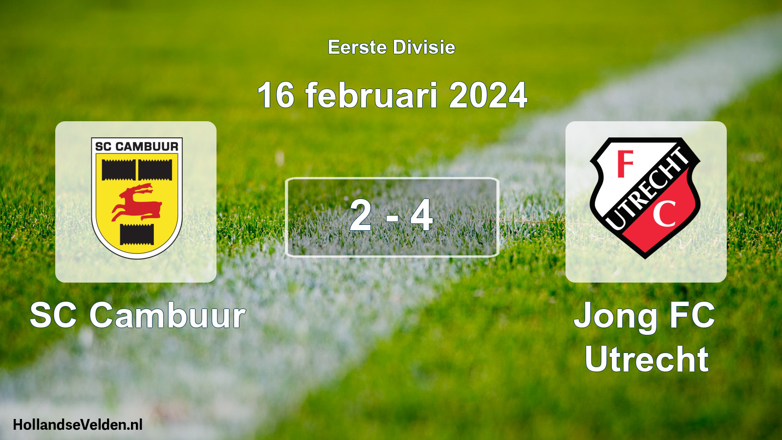 Total number of matches played: Cambuur Leeuwarden - Jong FC Utrecht 2 - 4 (16 February 2024)