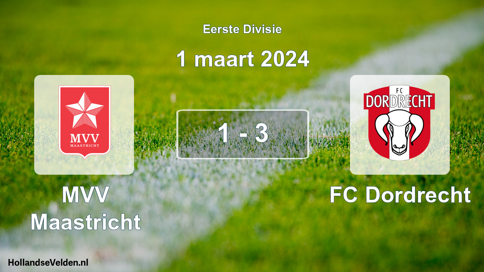 Gespeelde wedstrijd: MVV Maastricht - FC Dordrecht 1 - 3 (1 maart 2024)