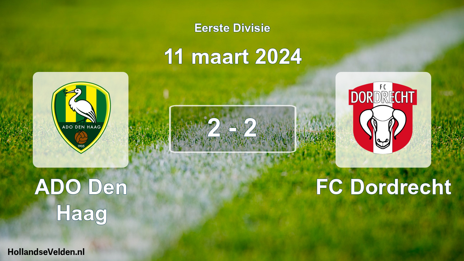Gespeelde wedstrijd: ADO Den Haag - FC Dordrecht 2 - 2 (11 maart 2024)