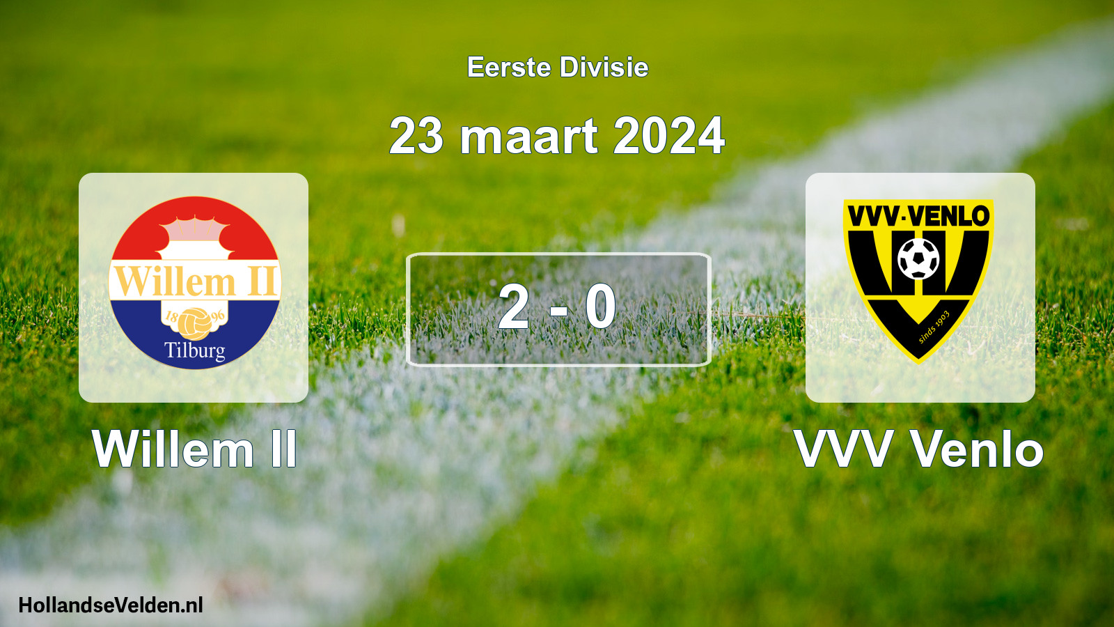 Gespeelde wedstrijd: Willem II - VVV Venlo 2 - 0 (23 maart 2024)