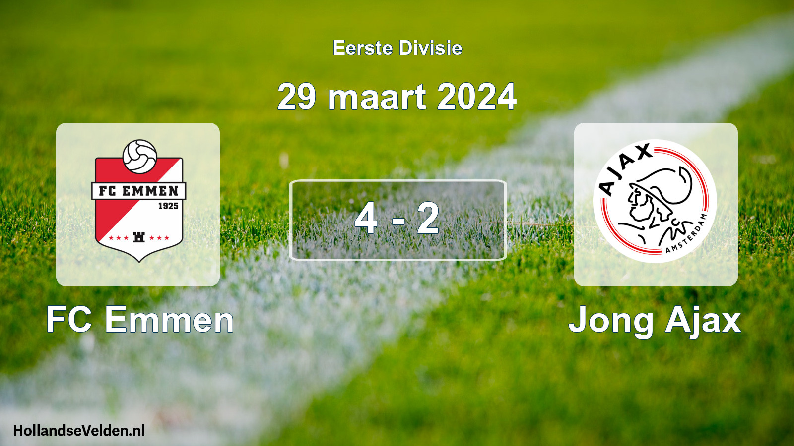 Gespeelde wedstrijd: FC Emmen - Jong Ajax 4 - 2 (29 maart 2024)