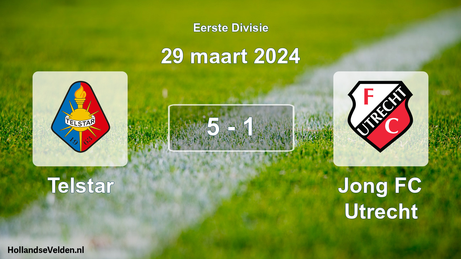 Gespeelde wedstrijd: Telstar - Jong FC Utrecht 5 - 1 (29 maart 2024)