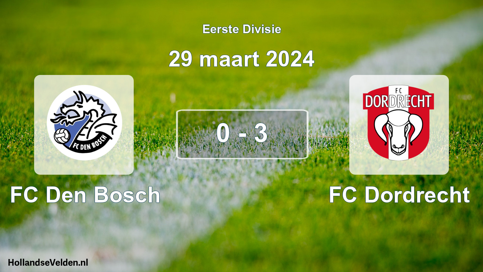 Gespeelde wedstrijd: FC Den Bosch - FC Dordrecht 0 - 3 (29 maart 2024)